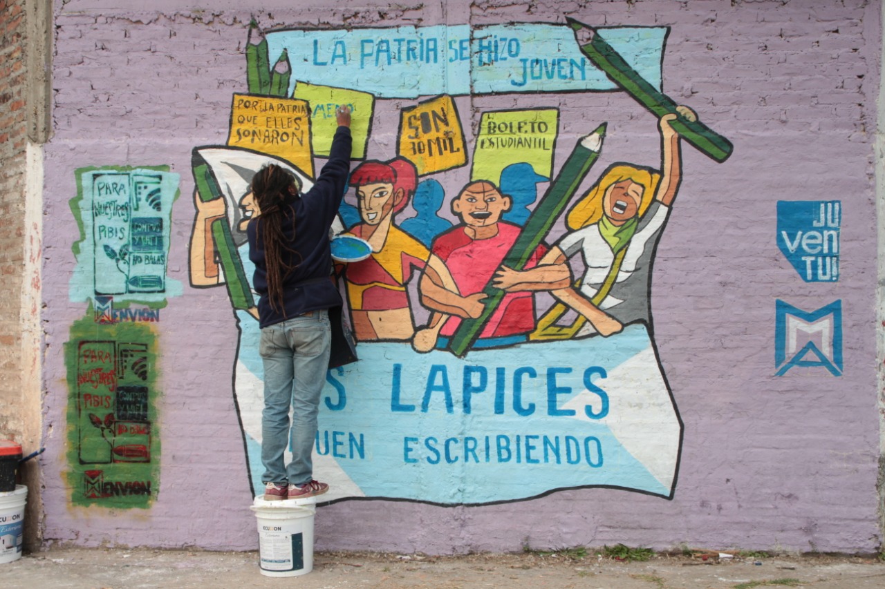 Los Pibes de Malvinas, en un mural de Valle Viejo